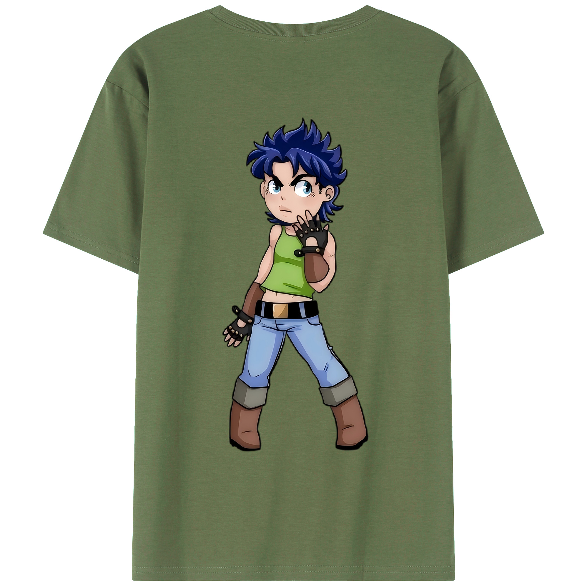 （画像用） ジョジョの奇妙な冒険 広瀨康一 JoJo's Bizarre Adventure Hirose Koichi 綿100％ メンズ半袖Tシャツ（バックプリント） 通気性